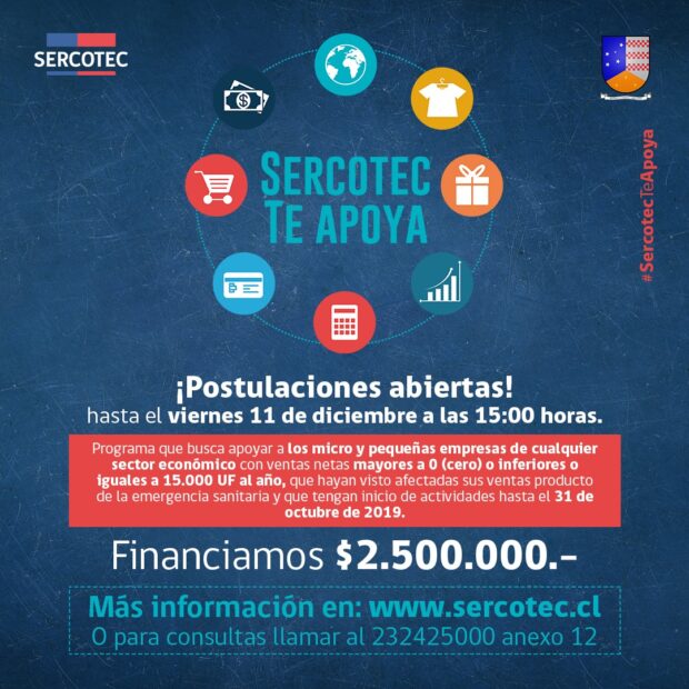  Nuevo programa Reactívate “Sercotec Te Apoya” entregará más de 880 millones de pesos